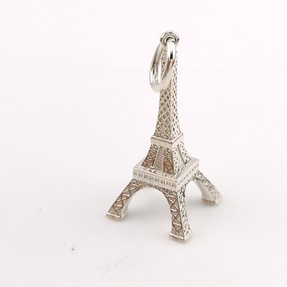 Tiffany & Co. Sterling Silver Eiffel Tower Paris France Charm Pendant with Pouch - Picture 3 of 5